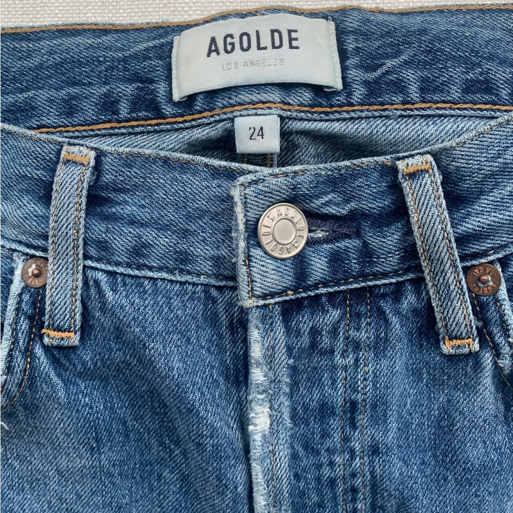 Agolde Riley Blue Jean Cropped - Picture 3 of 5